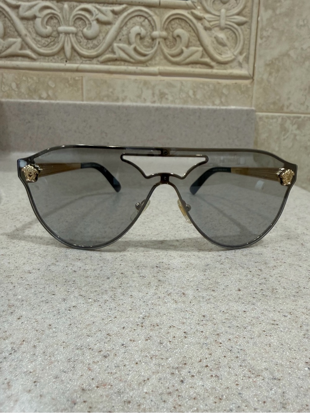 Versace Rimless Sunglasses with Gold Medallion model 2161